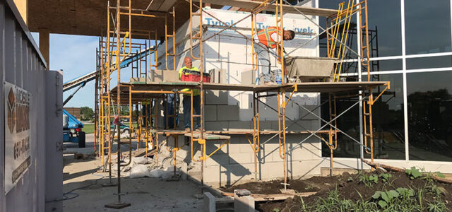 F&M Bank exterior new brick construction